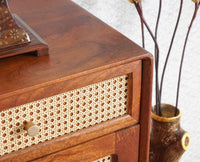 Boston Solid Wood Three Door and Three Drawer Sideboard Cabinet Furniselan Brown-Finish