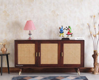 Boston Solid Wood Three - Door Sideboard Cabinet - Sideboard - Furniselan Grey-Finish 