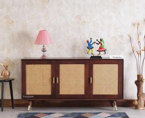 Boston Solid Wood Three - Door Sideboard Cabinet - Sideboard - Furniselan Grey-Finish 