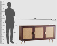 Boston Solid Wood Three - Door Sideboard Cabinet - Sideboard - Furniselan Grey-Finish 