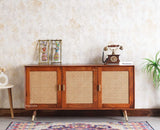 Boston Solid Wood Three-Door Sideboard Cabinet