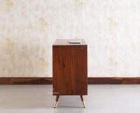 Boston Solid Wood Three - Door Sideboard Cabinet - Sideboard - Furniselan Brown-Finish