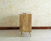 Boston Solid Wood Three-Door Sideboard Cabinet Furniselan Natural Finish