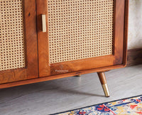 Boston Solid Wood Three - Door Sideboard Cabinet - Sideboard - Furniselan Brown-Finish
