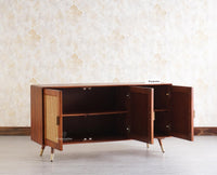 Boston Solid Wood Three - Door Sideboard Cabinet - Sideboard - Furniselan Brown-Finish