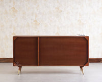 Boston Solid Wood Three - Door Sideboard Cabinet - Sideboard - Furniselan Brown-Finish