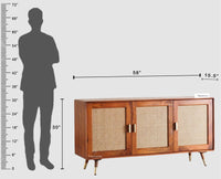 Boston Solid Wood Three - Door Sideboard Cabinet - Sideboard - Furniselan Brown-Finish