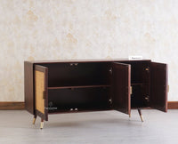 Boston Solid Wood Three - Door Sideboard Cabinet - Sideboard - Furniselan Grey-Finish 