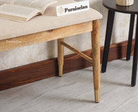 Boston Solid Wood Three Seater Bench Furniselan - Natural-Finish