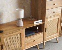 Boston Solid Wood Tv Entertainment Unit Set Of Three Furniselan Natural Finish