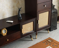 Boston Solid Wood Tv Entertainment Unit Set Of Three Cabinets Furniselan Grey Finish