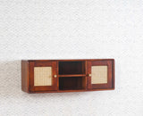 Boston Solid Wood Two Door Wall Shelve Furniselan Brown-Finish