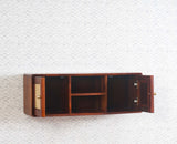 Boston Solid Wood Two Door Wall Shelve Furniselan Brown-Finish