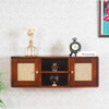 Boston Solid Wood Two Door Wall Shelve Furniselan Brown-Finish