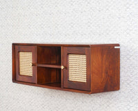 Boston Solid Wood Two Door Wall Shelve Furniselan Brown-Finish