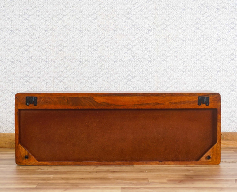 Boston Solid Wood Two Door Wall Shelve Furniselan Brown-Finish