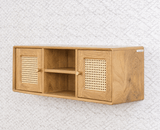 Boston Solid Wood Two Door Wall Shelve Furniselan - Natural-Finish