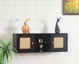 Boston Solid Wood Two Door Wall Shelve Furniselan Grey-Finish
