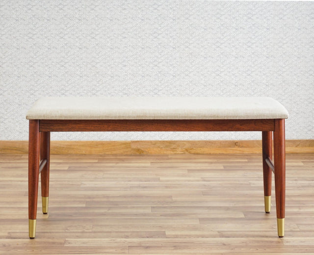 Boston Solid Wood two Seater Bench Furniselan Brown-Finish