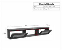 Boston Solid Wood Wall Mounted TV Unit Cabinet Furniselan - Grey-Finish