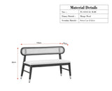 Boston Wooden Backrest Bench Three Seater Brown Finish