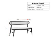 Boston Wooden Backrest Bench Three Seater Brown Finish