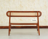 Boston Wooden Backrest Bench Three Seater Brown Finish