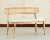 Boston Wooden Backrest Bench Three Seater Natural Finish
