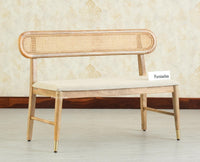 Boston Wooden Backrest Bench Three Seater Natural Finish