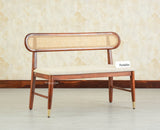 Boston Wooden Backrest Bench Three Seater Brown Finish