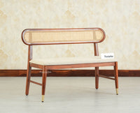 Boston Wooden Backrest Bench Three Seater Brown Finish