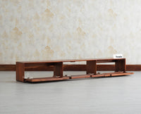 Boston Wooden Large Wall Mounted TV Unit Cabinet Three Door Brown Finish