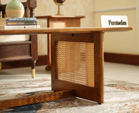 Boston Solid Wood Rattan Cane Bar Cabinet with Glass Holder Storage - Bar Cabinet - Furniselan Teak-Finish