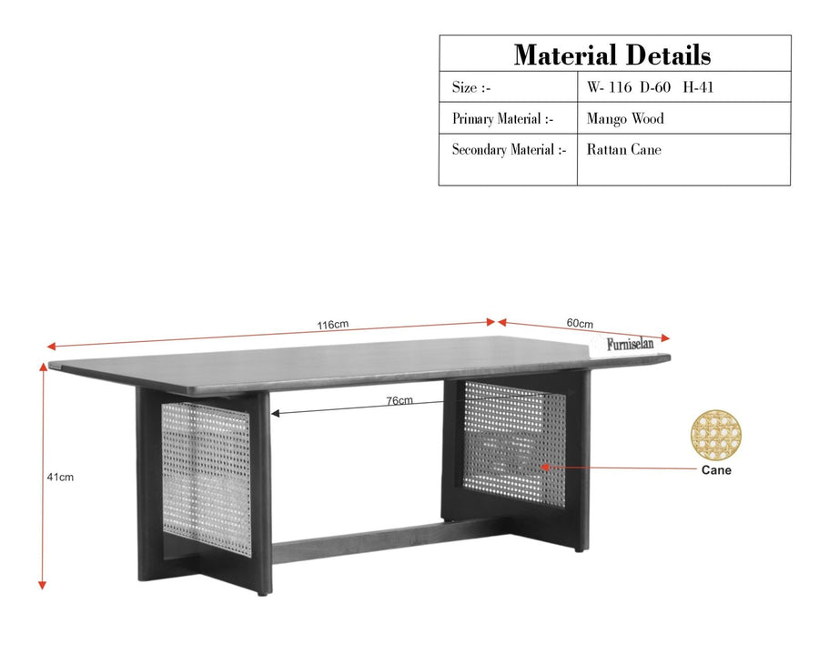 Boston Wooden Luma Coffee Table Grey Finish