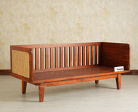 Boston Wooden Luma Three Seater Sofa Brown Finish