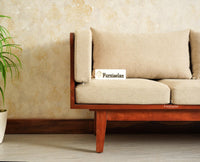 Boston Wooden Luma Three Seater Sofa Brown Finish