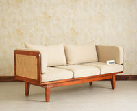 Boston Wooden Luma Three Seater Sofa Brown Finish