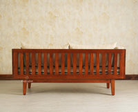 Boston Wooden Luma Three Seater Sofa Brown Finish