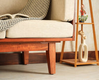 Boston Wooden Luma Three Seater Sofa Brown Finish