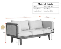 Boston Wooden Luma Three Seater Sofa Brown Finish