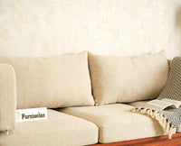 Boston Wooden Luma Three Seater Sofa Brown Finish