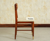 Boston Wooden Rattan Cane Dining Table Four Seater with Backrest Bench Brown Finish