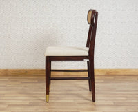 Boston Wooden Rattan Cane Dining Table Six  Seater with Backrest Bench Grey Finish