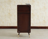 Boston Wooden Rattan Cane Mini Bar Cabinet with Storage Grey Finish