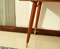 Boston Wooden Rattan Cane Study Laptop Table Desk with Two Drawer Brown Finish