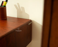 Boston Wooden Rattan Cane Study Laptop Table Desk with Two Drawer Brown Finish