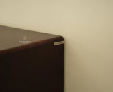 Boston Wooden Rattan Cane Tall Bar Cabinet with Storage Grey Finish