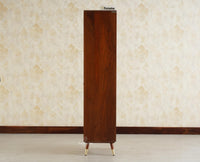 Boston Wooden Rattan Cane Tall Bar Cabinet with Storage Brown Finish