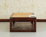 Boston Wooden Riviera Cane Coffee Table Grey Finish