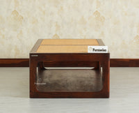 Boston Wooden Riviera Cane Coffee Table Grey Finish